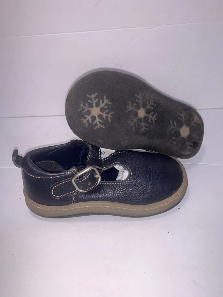 ZAPATOS PLANOS BABY GAP TALLA 6 M CUERO AZUL MARINO MARY JANE NIÑAS HR-7 Foto 4 de 4