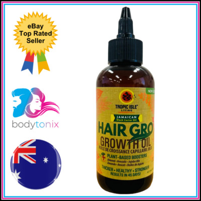 TROPIC ISLE LIVING HAIR GRO GROWTH OIL Black Castor Jojoba Avocado Oil 118ml