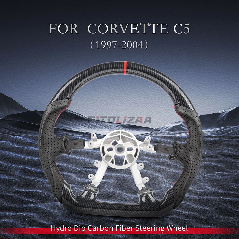 1X Volante Hydro Dip de fibra de carbono para Chevrolet Corvette C5 ZR1 Z06 97-04 Foto 3 de 4