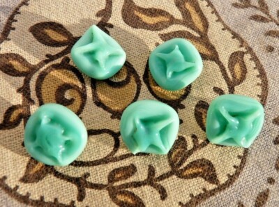 Lot De 5 Boutons Anciens En Verre à Facettes - Forme Fleur, 18 Mm - Idéal Pour Chemises Et Loisirs Créatifs