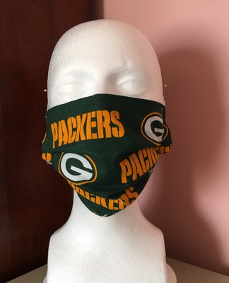 Hand made cloth face mask washable with Filter Pocket - Greenbay Packers 2