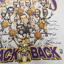 MISPRINT LA Lakers World Champs Screen Stars Shirt Men Large Sports Basketball