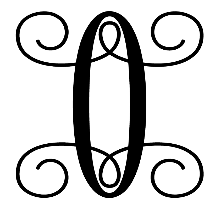 Scroll Monogram Letter O Vinyl Decal Sticker For Home Cup Mug Car Wall a1070