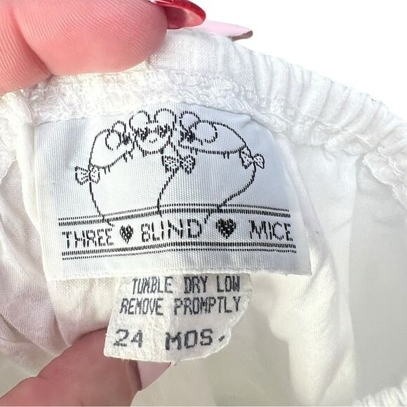 VTG 90’s Three Blind Mice Blue & White Short Sleeve Dress & Bloomers 24 months