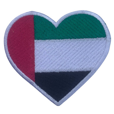 Vereinigte Arabische Emirate Nationalland Herz Flagge Bügelbild Patch gesticktes Abzeichen