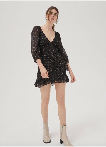 Free People Dress For Love & Lemons Juliana Floral Mini Dress. X Small. RRP£200. - Picture 2 of 6