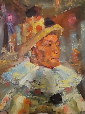 1960s Oil On Rolled Canvas Portrait Black Woman 20x16 