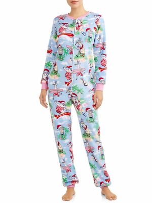 Women's and Women's Plus Surfing Santa Dropseat Union Suit