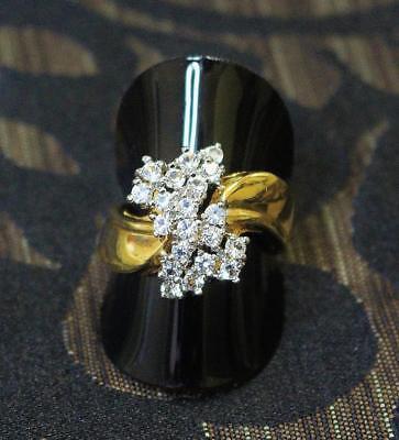 Vintage Edco Costume Dress Ring Cluster Ice Rhinestone GT Vintage Edco Costume Dress Ring Cluster Ice Rhinestone GT