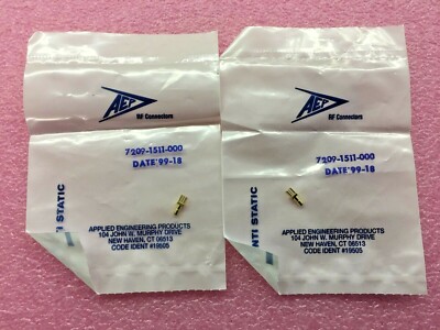 (2 PIECE LOT) 7209-1511-000 Conn SSMB RCP 0Hz to 12.4GHz 50Ohm Solder ST TH GOLD