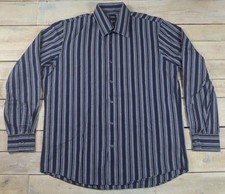 HUGO BOSS Black Label Striped Long Sleeve Button Down Flip Cuff Shirt Size L
