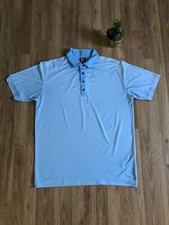 FootJoy Golf Polo Shirt Mens Large Ice Blue Short Sleeve