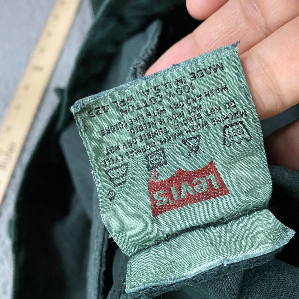 Jeans Levi's 501 vintage años 90 talla 42x32 se adapta a 40x32 verde botón mosca hechos en EE. UU. Foto 4 de 4