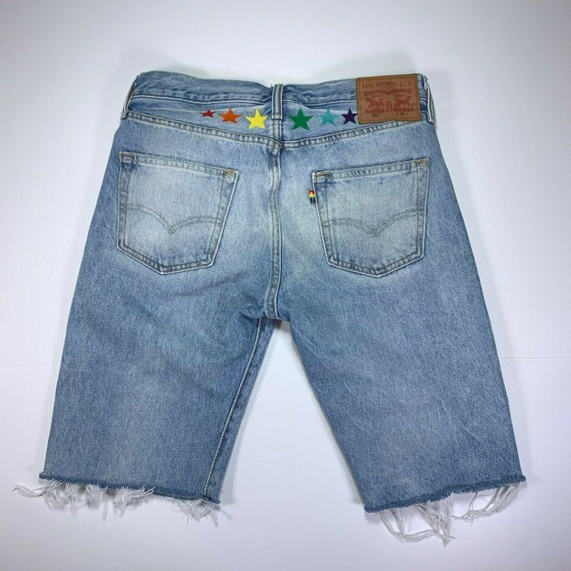 Leviâs LGBTQ Pride Menâs 501 Denim Shorts Sz 30 Rainbow Stars RARE! Rainbow Tag | eBay