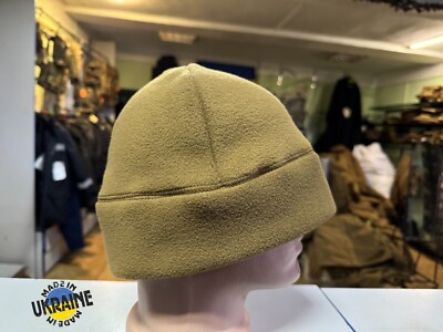 Coyote Brown Fleece Watch Cap   Military Tactical Beanie   Made in Ukraine