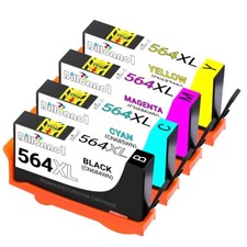 4PK Fits HP 564XL Black Cyan Magenta Yellow Cartridge For Photosmart 5510 5512