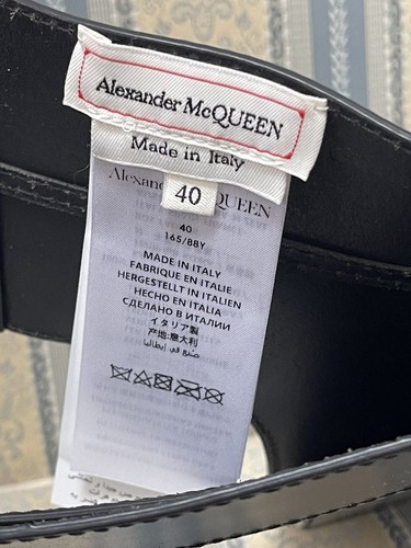 NWT $1590 Alexander McQueen Black Leather Peplum Corset Stunning Waist Belt 40 - Picture 3 of 9