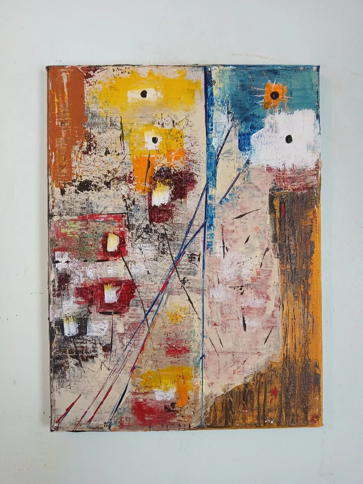 Pintura acrílica abstracta original sobre lienzo Foto 4 de 4