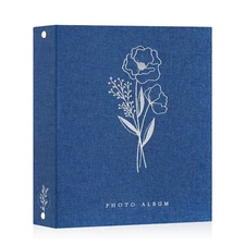 Photo Album Scrapbook 8x10, Linen Hard Cover Archival Acid Free Top Load Pocket