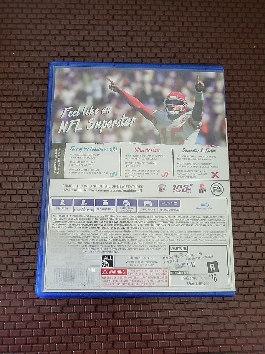 Madden 20 NFL Game for Sony PlayStation 4 PS4 | eBay