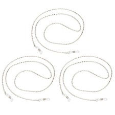 Eye Glasses Holders Around Neck, Silver Hollow Chain Glasses Chain, 3 Pcs
