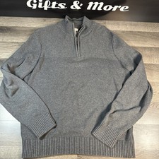 Dockers Men's Quarter Zip Sweater. Gray Size Medium