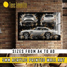 Aston Martin DB5 Classic Wallart Acrylic Floating Art Print 5mm Glass Effect 009