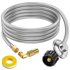 5FT Propane Adapter Hose with Regulator QCC1 Gas Grill Regulator and Hose