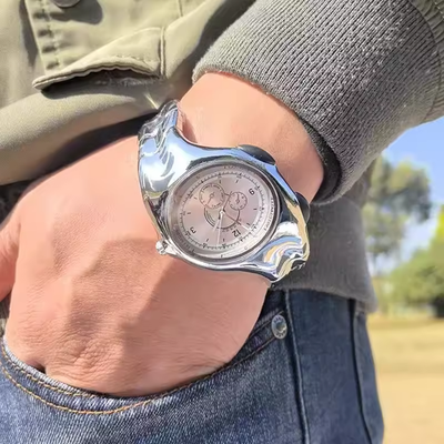 NIKE TRIAX 腕時計 y2k H2O RESIST 50M Nike Triax Style Y2k Watch silver white dial Alien Watch for Men
