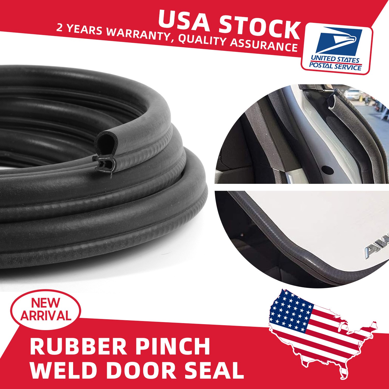 20ft Car Door Window Trunk Seal Rubber Strip Push-On Pinch Weld Trim
