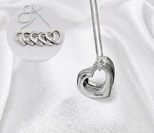 Silver Necklace With Personalized Children Or Grandchildren Names