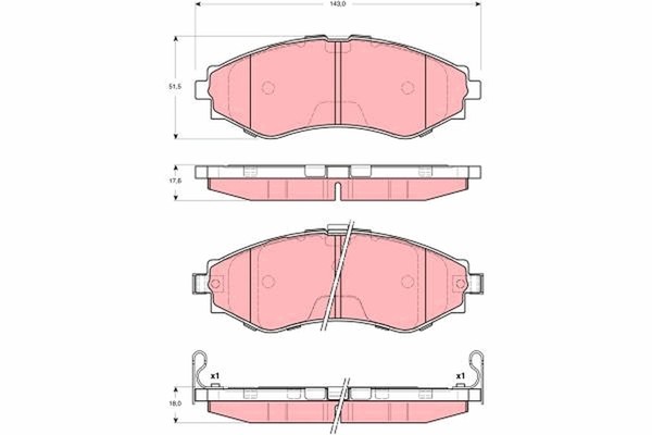 Bremsbelagsatz Scheibenbremse Trw GDB3345 FüR Chevrolet Evanda Daewoo Epica Klal-image
