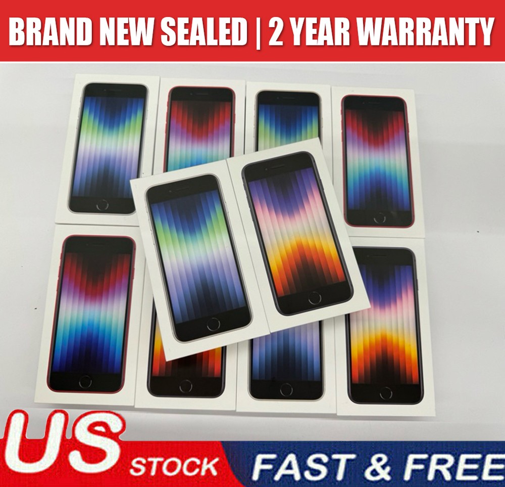 New Sealed Apple iPhone SE 3rd Gen (2022) 64-256GB Factory