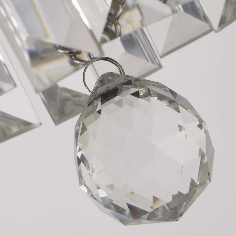 Lampadario Classico Impero Acciaio Cromo Vetro Trasparente 4 Luci E14 - Immagine 4 di 4