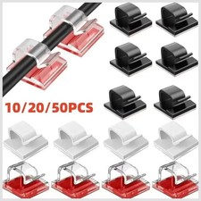 50Pcs Cable Clips Self-Adhesive Cord Management Wire Holder Organizer Clamp US