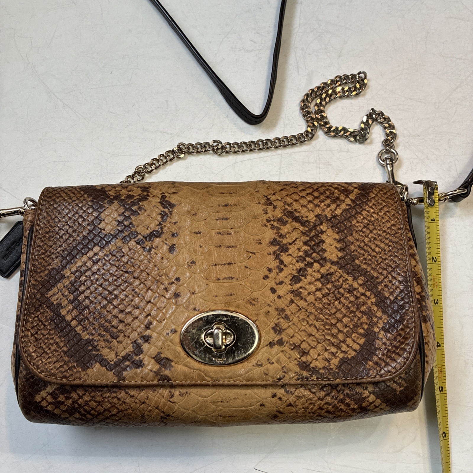 Coach Mini Ruby Leather Python Snake Embossed Cro… - image 3