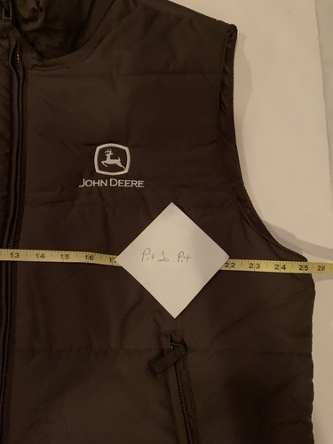 John Deere Brown Puffer Vest Mens Size XL - Picture 6 of 8