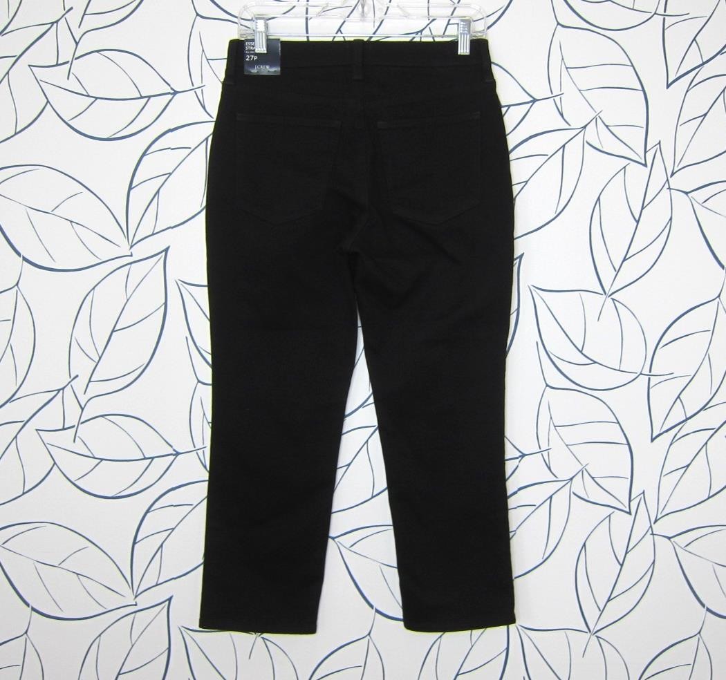 J.Crew Essential Straight Jean In All Day Stretch Black Size 27 Petite New! thumbnail 6