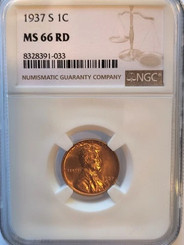 1937-S    NGC MS-66 Red Lincoln Cent.    #277