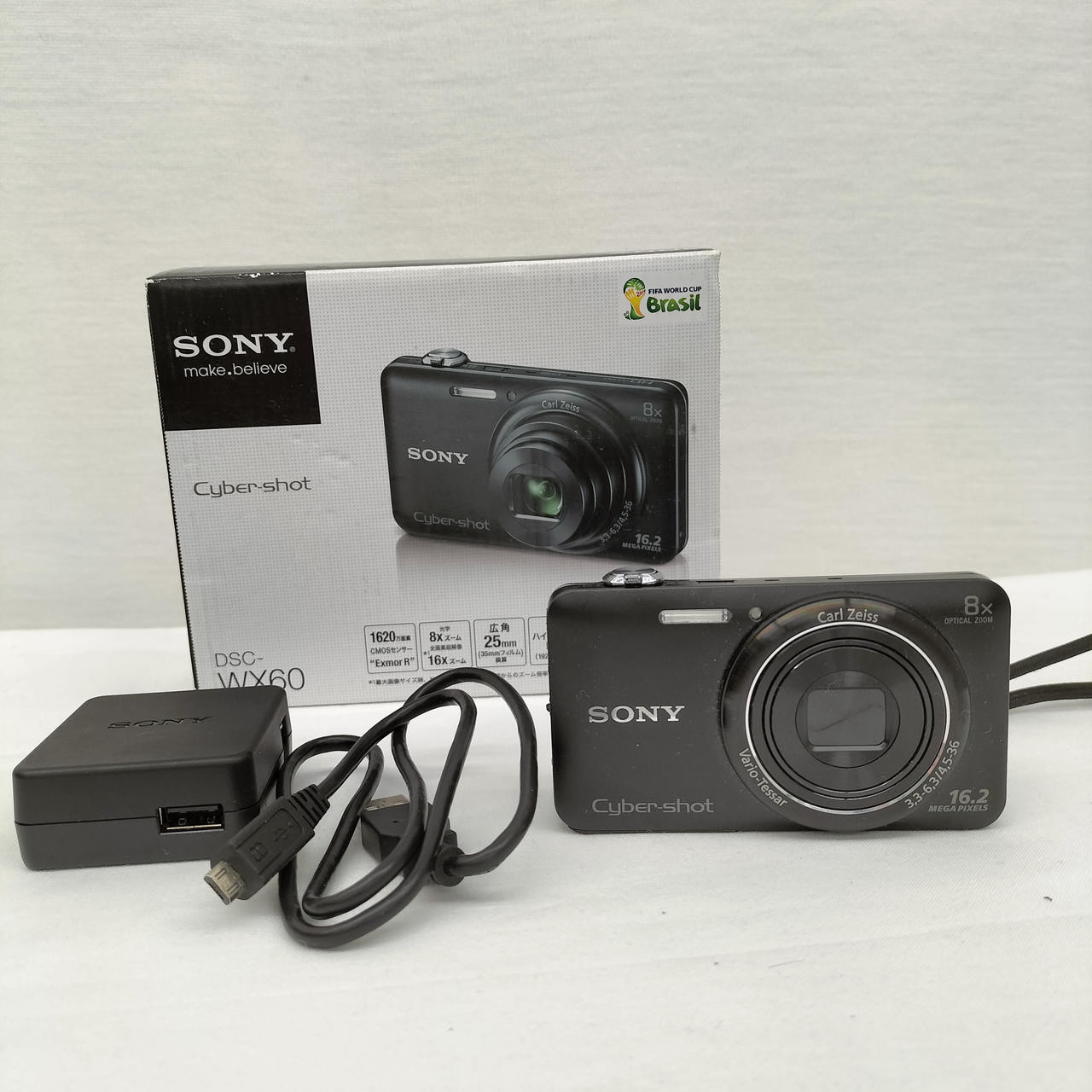 Sony CyberShot DSC-WX60 16.2MP Digital Camera 8x Optical Zoom Compact w/ Battery