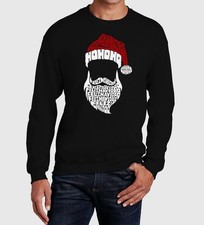 Port  Company Men's Black Santa Claus Word Art Crewneck Sweatshirt Size XL