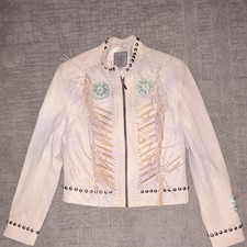 Double D Ranch Womens Beige Leather Fringe St...