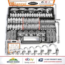 Heavy Duty Hose Clamp Set With 8 Sizes For Automotive And Marine Applications Heavy Duty Hose Clamp Set With 8 Sizes For Automotive And Marine Applications