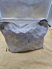 LOUIS VUITTON Silver Monogram Shimmer Leather...