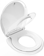 2-in-1 Round Toilet Seat with Toddler Potty Seat Soft Close Magnetic White