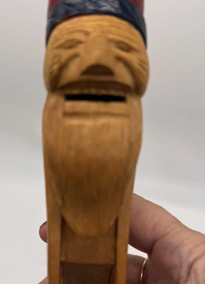 Vintage Hand Carved Wood Norwegian?  Figural Nutcracker Santa Gnome - Image 3 of 4