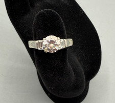 Sterling Silver Round Cut Cubic Zirconia Ring 925 Sz 6 Total Wt 46.4 grams