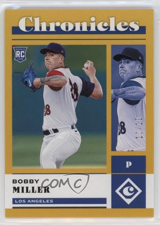 2023 Panini Chronicles Gold 10/10 Bobby Miller #1 Rookie RC 0w3