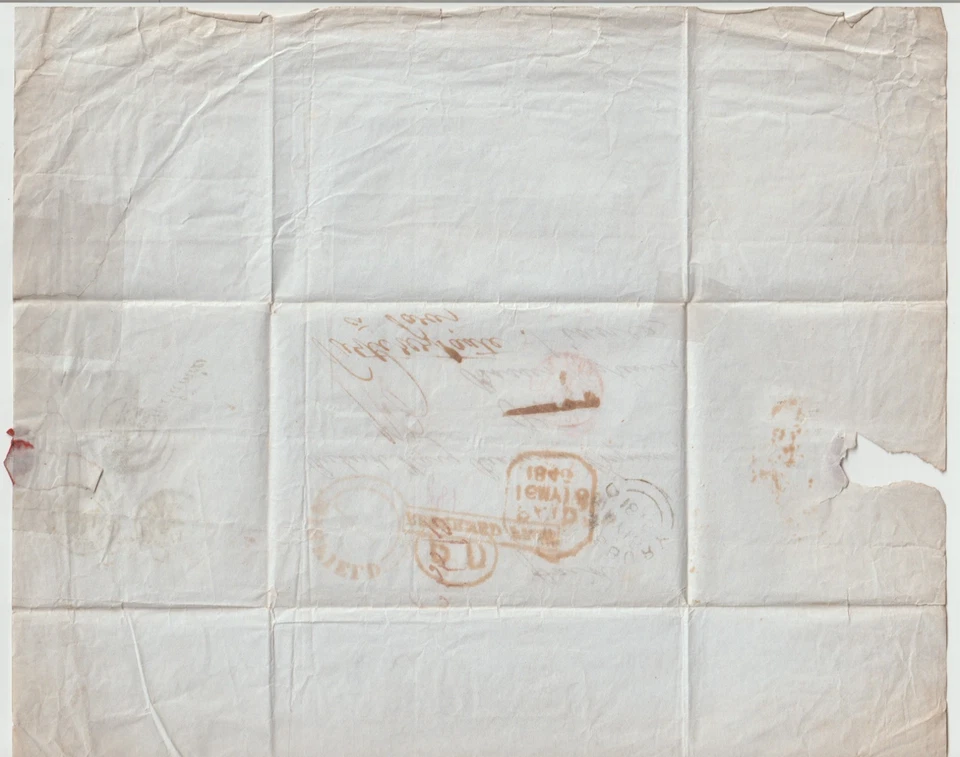 ENVOLTURA MIRFIELD YORKS DEWSBURY & UDC 1845 A ROJO PAU 'DEVUELTO DE' EN LONDRES Foto 3 de 3