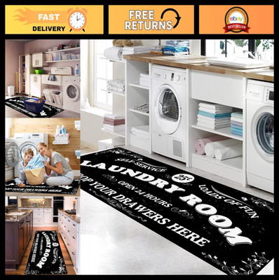 Stylish Non-Slip Laundry Room Runner Mat 20''x47'' - Waterproof, Versatile Decor f